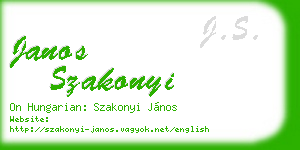 janos szakonyi business card